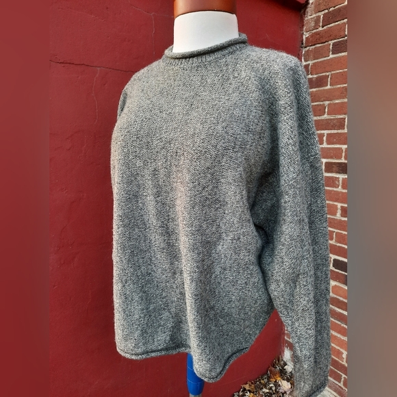 Woolrich Mock Neck Slouchy Drop Shoulder Wool Blend Sweater Gray XL - Picture 12 of 12